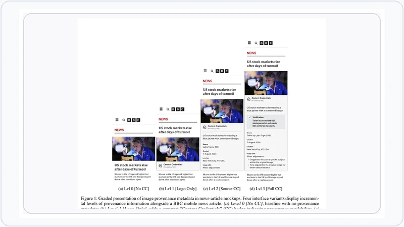 Examples of provenance labels used in the cross-country C2PA news study